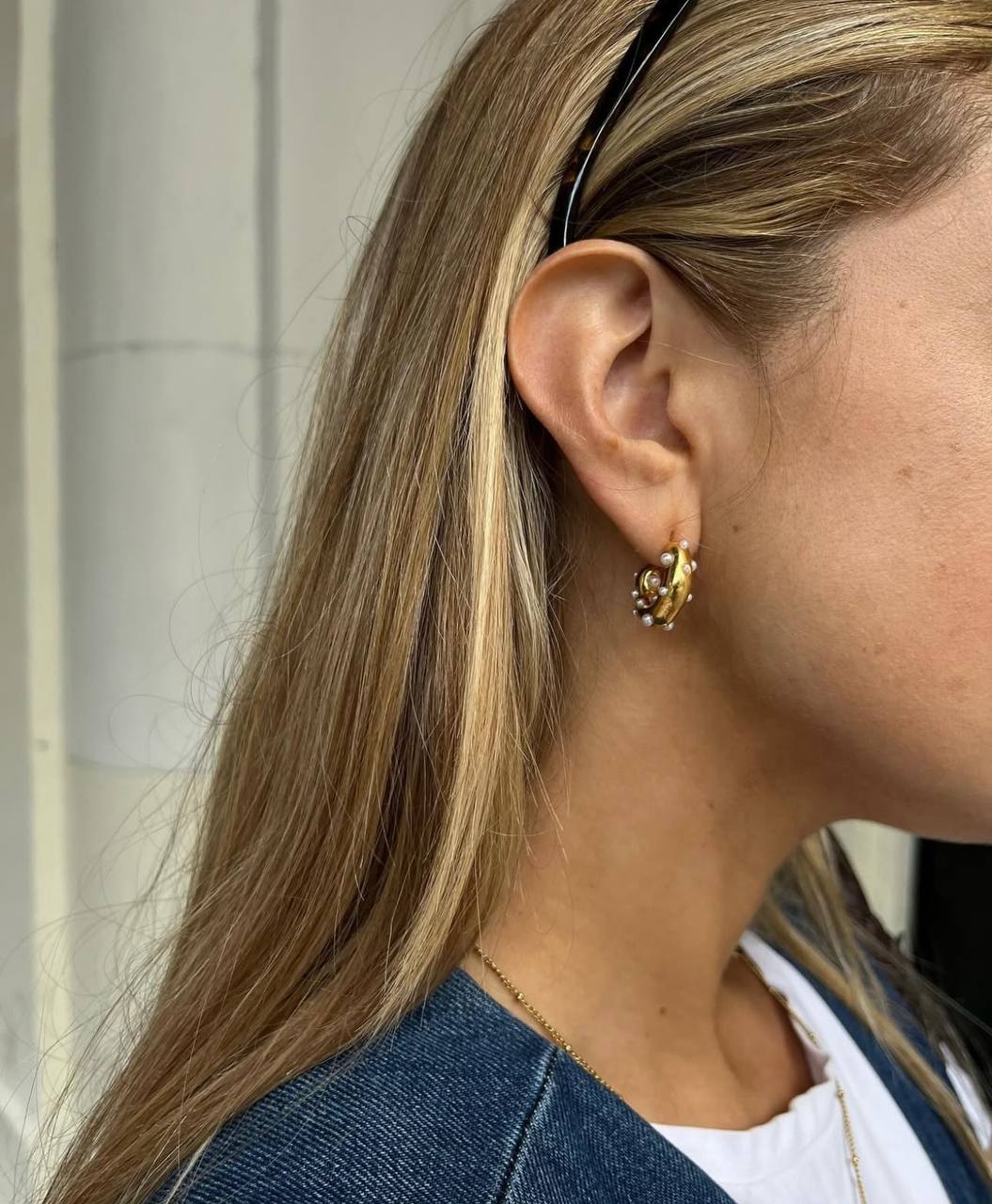Irregular Pearl Hoops