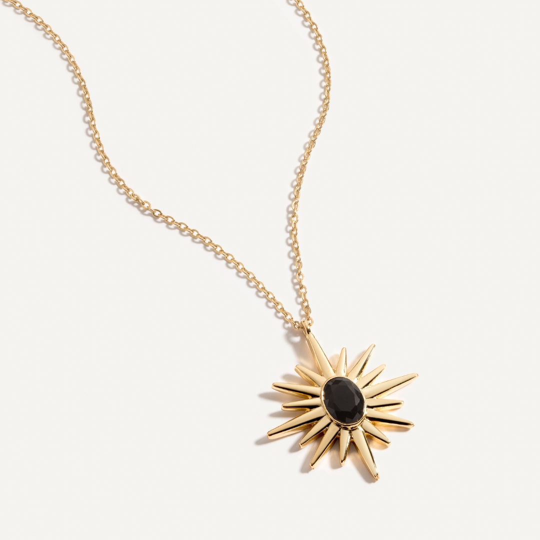 Black Onyx Sunburst Necklace