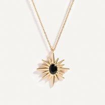 Black Onyx Sunburst Necklace