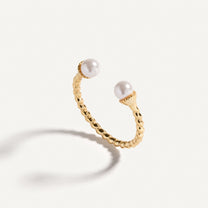 Double Pearl Open Ring