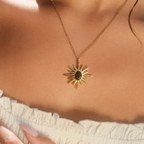 Black Onyx Sunburst Necklace