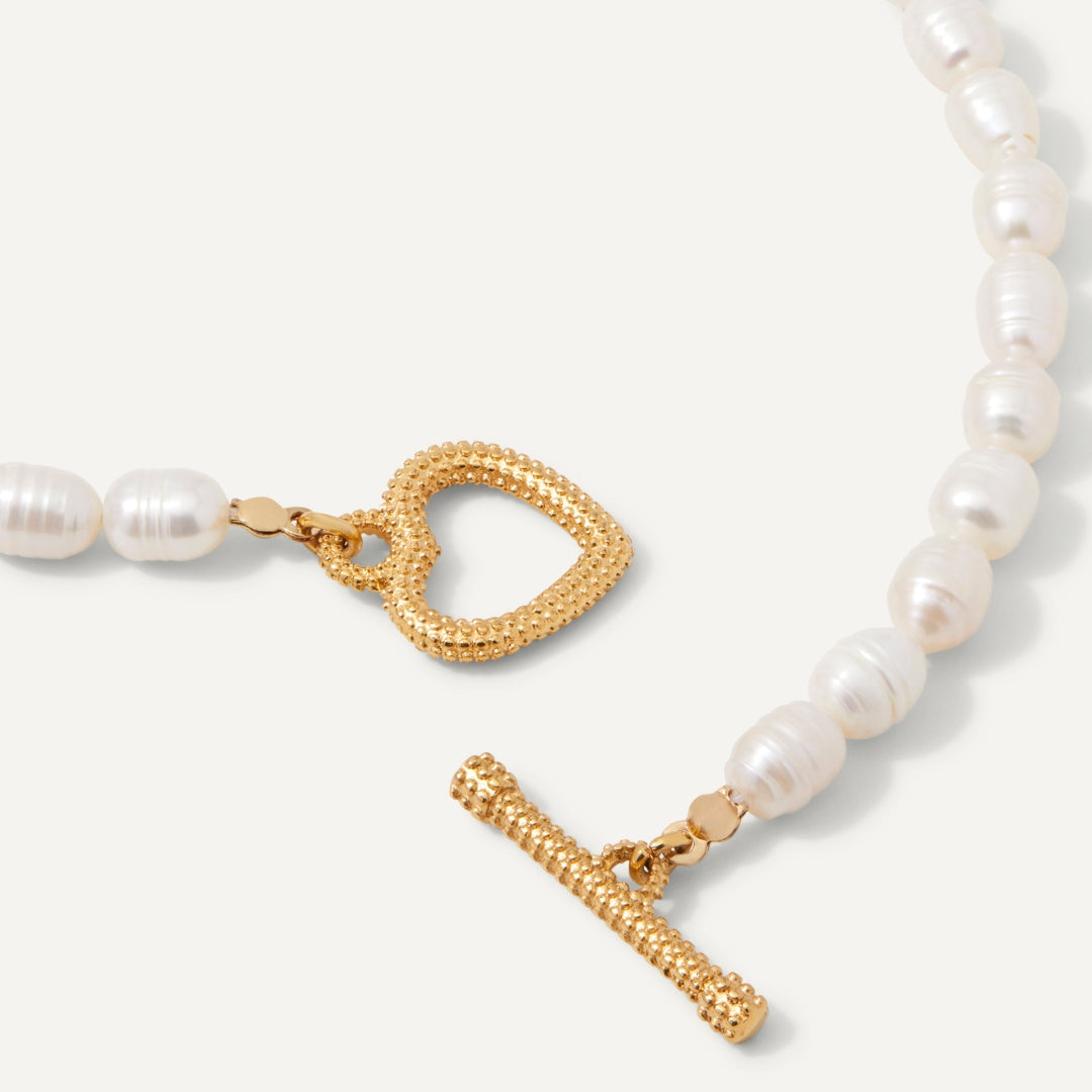 Pearl watch top & heart pendant gift set