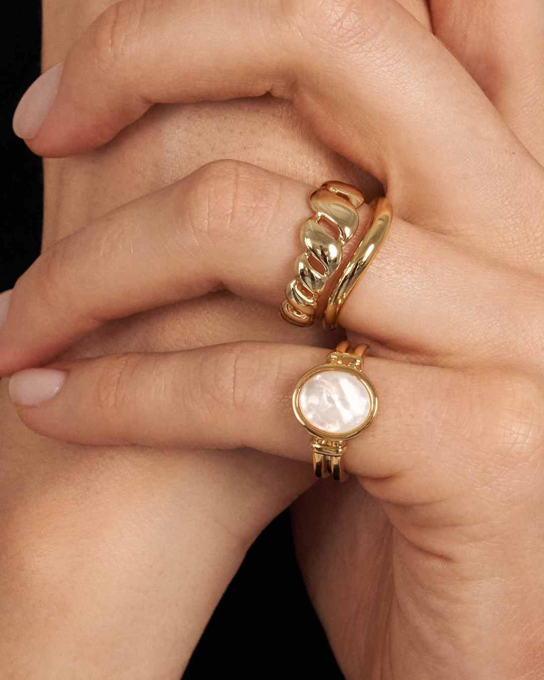 Mother of Pearl Signet Ring