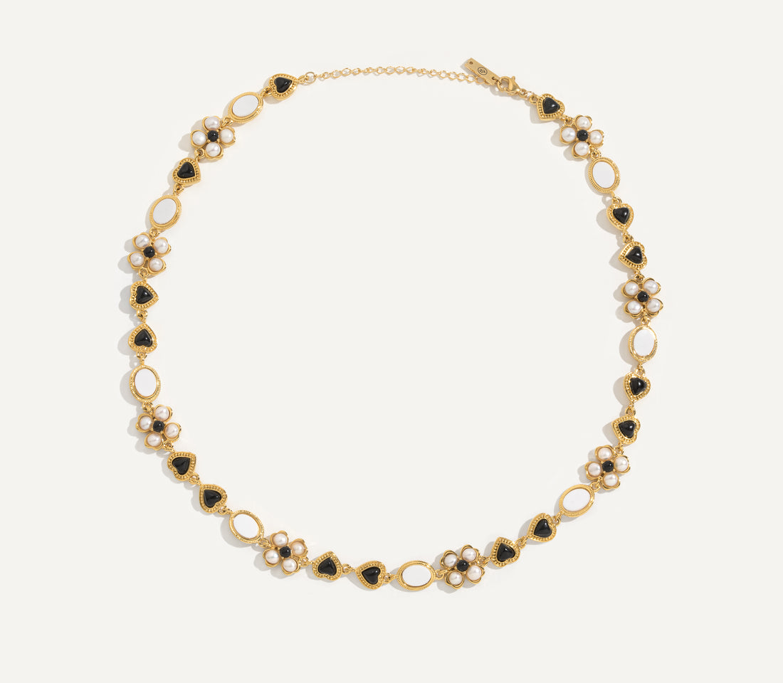Pearl & Onyx Collar Necklace